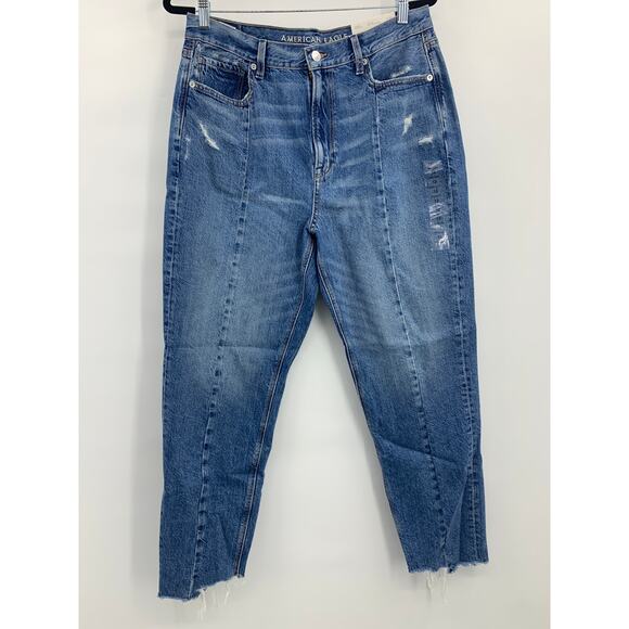 American Eagle Outfitters Womens Frayed Hem Mom Jeans Size 12/ 31W NEW - Picture 13 of 14